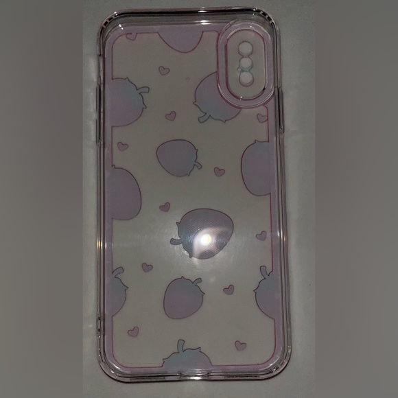 iPhone X/XS Clear Strawberries Prints Soft Phone Case NWOT - Picture 3 of 3